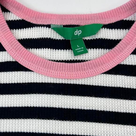 Striped long sleeve waffle top - Picture 4 of 6